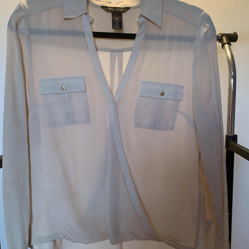 Tan coloured blouse, silk